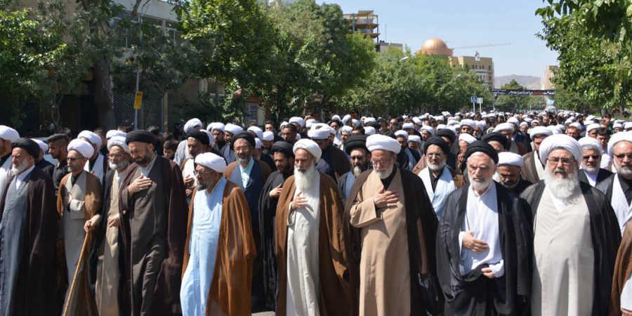 Pictorial Report / The Massive Gathering Of Mourners Of Imam Sadiq With The Presence Of Ayatollahs, Scholars, And Seminary Students In Mashhad